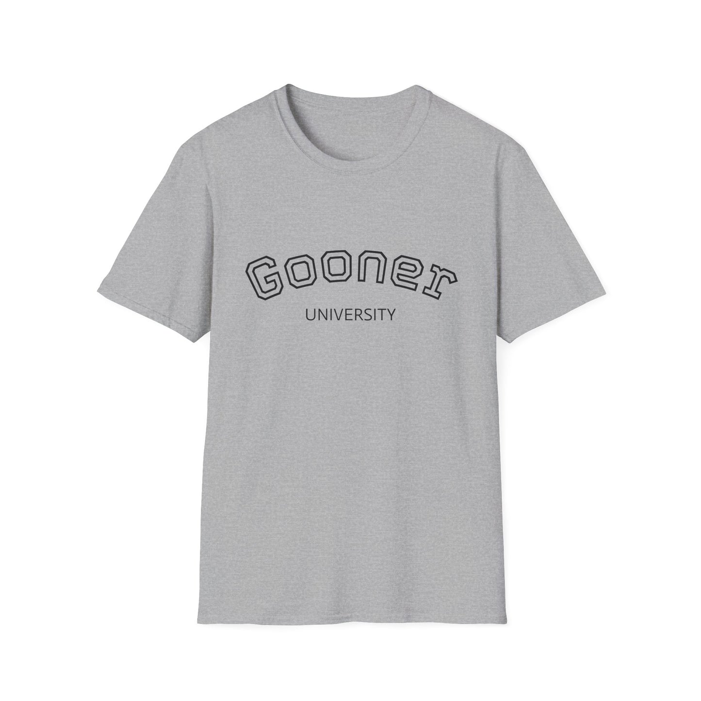 Gooner University T-Shirt, Unisex Softstyle Tee, Casual Wear, Gift for Fans, College Apparel, Sports Merchandise