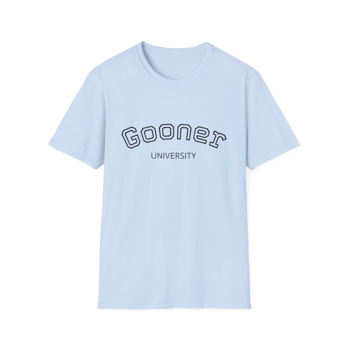 Gooner University T-Shirt, Unisex Softstyle Tee, Casual Wear, Gift for Fans, College Apparel, Sports Merchandise