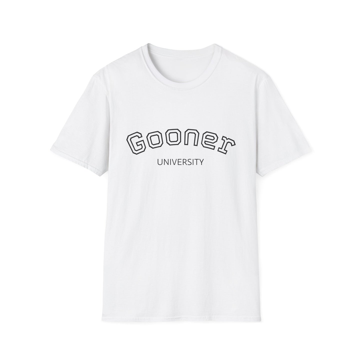 Gooner University T-Shirt, Unisex Softstyle Tee, Casual Wear, Gift for Fans, College Apparel, Sports Merchandise