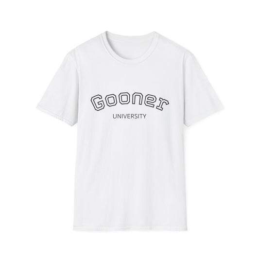 Gooner University T-Shirt, Unisex Softstyle Tee, Casual Wear, Gift for Fans, College Apparel, Sports Merchandise
