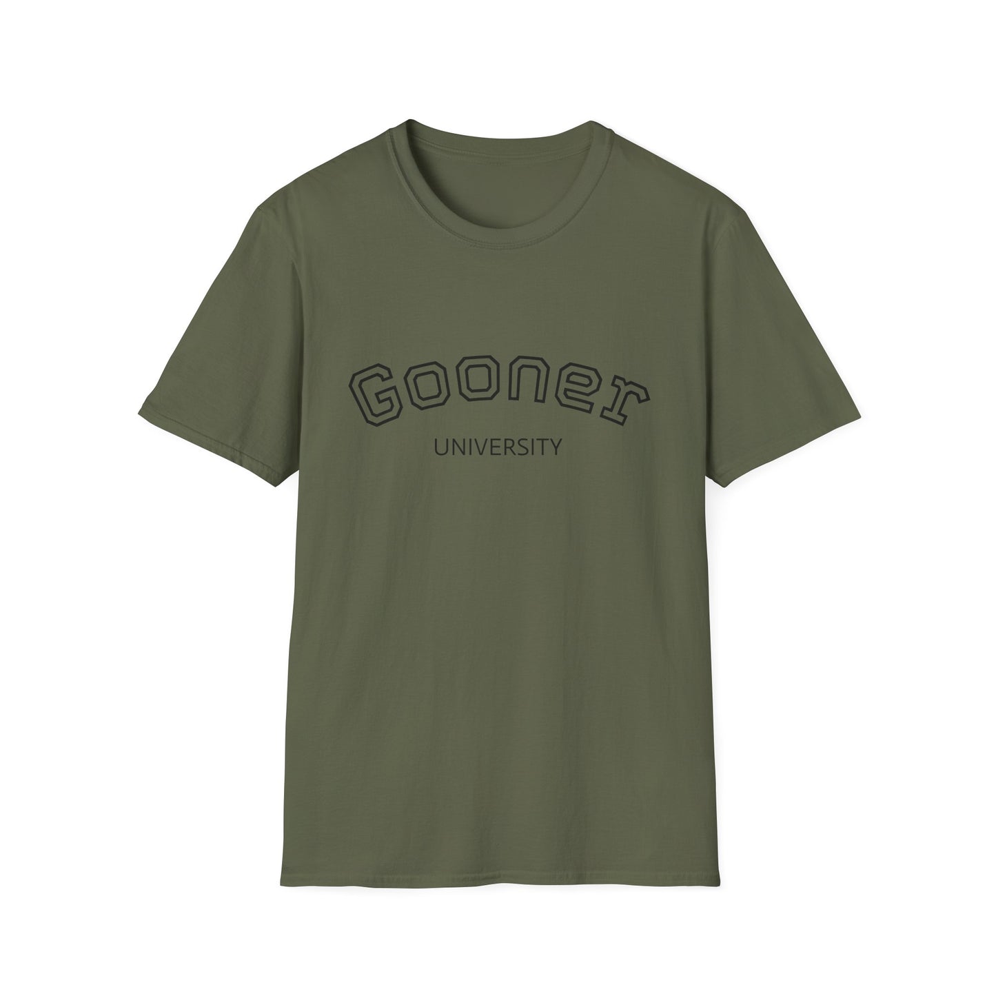 Gooner University T-Shirt, Unisex Softstyle Tee, Casual Wear, Gift for Fans, College Apparel, Sports Merchandise
