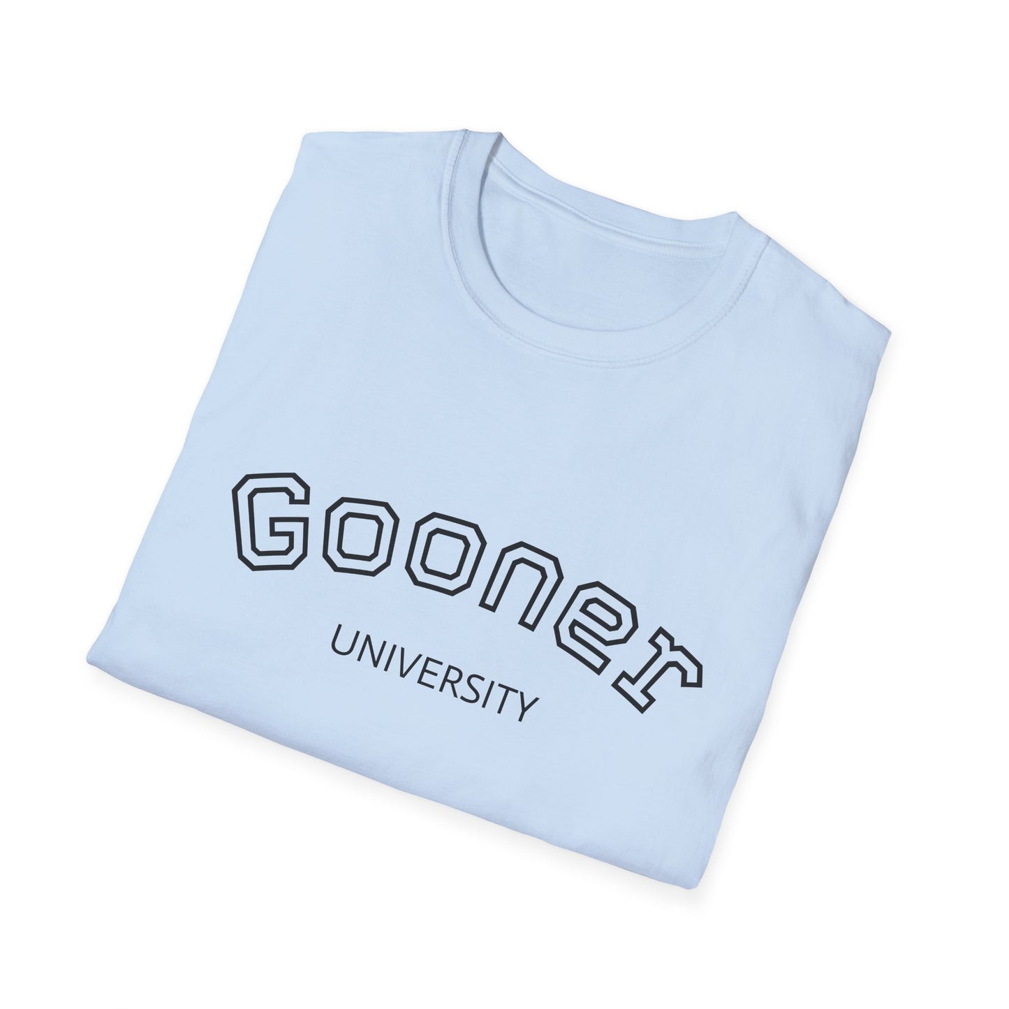 Gooner University T-Shirt, Unisex Softstyle Tee, Casual Wear, Gift for Fans, College Apparel, Sports Merchandise