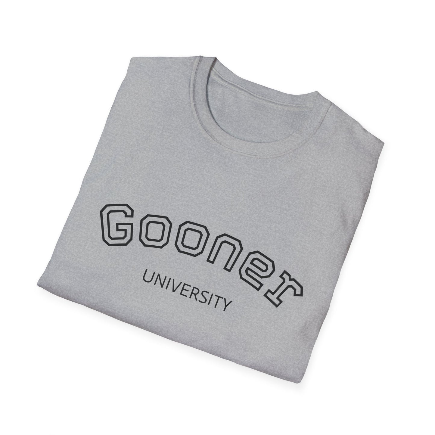 Gooner University T-Shirt, Unisex Softstyle Tee, Casual Wear, Gift for Fans, College Apparel, Sports Merchandise